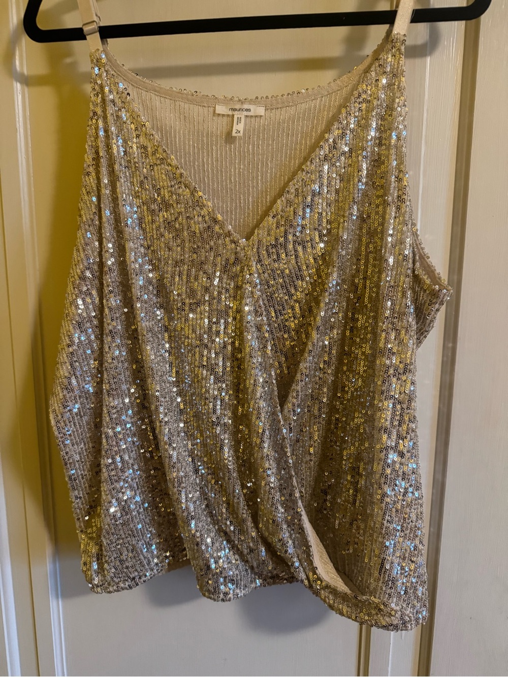 Maurices Champagne Sequin V-Neck Cami